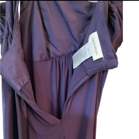 David's Bridal Purple One Shoulder Maxi Dress, 20 - Picture 10 of 11